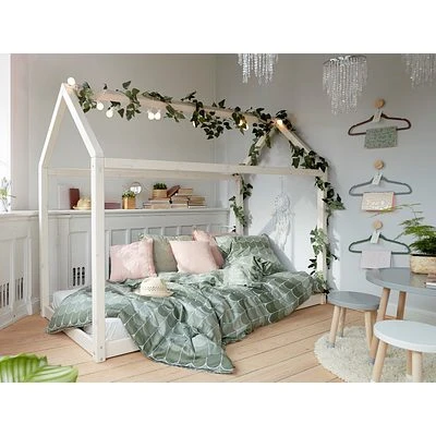 FLEXA Cottage Bett Holzhaus 90x200cm Whitewash 2 FLEXA Cottage Bett Holzhaus 90x200cm Whitewash – Bild 2