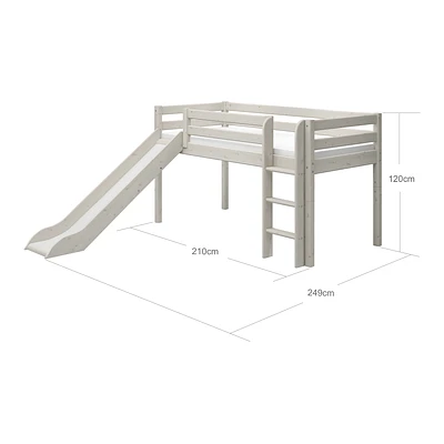 FLEXA Classic Halbhohes Bett Mit Senk. Leiter Und Rutsche Mattweiß 4 FLEXA Classic Halbhohes Bett Mit Senk. Leiter Und Rutsche Mattweiß – Bild 4