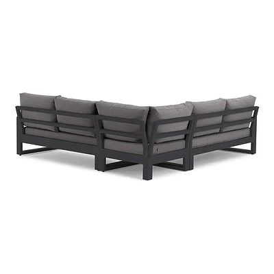 LIFE Soho Eck Lounge Set Lava/teak/mist Grey Soltex 3 LIFE Soho Eck Lounge Set Lava/teak/mist Grey Soltex – Bild 3