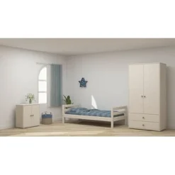 FLEXA Classic Kleiderschrank Mit 2 Türen U. 2 Schubladen Mattweiß/blau -Kinder Haushaltswaren Geschäft fbxf7yhs98dqls2yn5bzrmm3g9l2