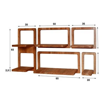 Rubjerg Design Wandregal Curvy 5er Set Akazie Massiv Natur 4 Rubjerg Design Wandregal Curvy 5er Set Akazie Massiv Natur – Bild 4