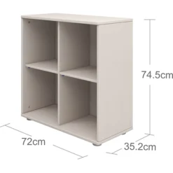 FLEXA Classic Bücherregal Mit 4 Fächern Grau -Kinder Haushaltswaren Geschäft fui2fgv3ck4kt8ef65y44vrzyisy