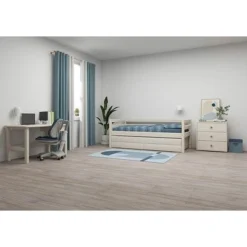 FLEXA Classic Bett 90x200cm Mit Ausziehbett Und 2 Schubladen Mattweiß -Kinder Haushaltswaren Geschäft fx0cxupfo47tj9i6rnw2duinekl1