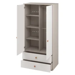 FLEXA Classic Kleiderschrank Mit 2 Türen U. 2 Schubladen Grau/Lack Weiß/rosa 15 FLEXA Classic Kleiderschrank Mit 2 Türen U. 2 Schubladen Grau/Lack Weiß/rosa -Kinder Haushaltswaren Geschäft g097p3hpxbpni524g2rmrho34eq3