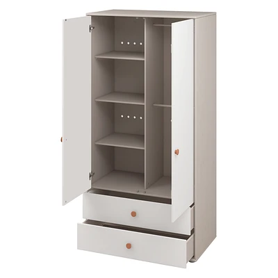 FLEXA Classic Kleiderschrank Mit 2 Türen U. 2 Schubladen Grau/Lack Weiß/rosa 8 FLEXA Classic Kleiderschrank Mit 2 Türen U. 2 Schubladen Grau/Lack Weiß/rosa – Bild 8