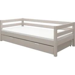 FLEXA Classic Bett 90x200cm Mit Ausziehbett Grau Lasiert