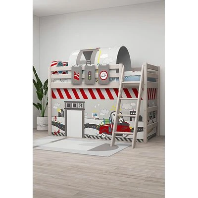 FLEXA Classic Mittelhohes Bett Mit Schrägleiter Grau Lasiert 7 FLEXA Classic Mittelhohes Bett Mit Schrägleiter Grau Lasiert – Bild 7