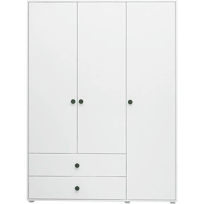 FLEXA Roomie Kleiderschrank Mit 3 Türen Und 2 Schubladen Weiß/dunkelgrün 2 FLEXA Roomie Kleiderschrank Mit 3 Türen Und 2 Schubladen Weiß/dunkelgrün – Bild 2
