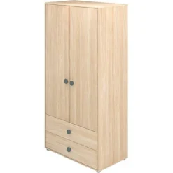 FLEXA Popsicle Hoher Kleiderschrank 2 Türen 2 Schubladen Blueberry