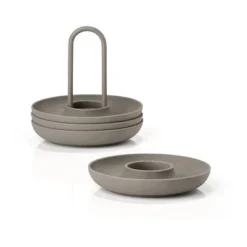 ZONE Denmark Eierbecher Singles 4 Stück Mit Halter Taupe