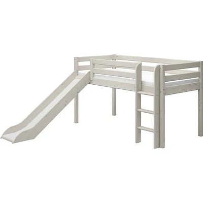 FLEXA Classic Halbhohes Bett Mit Senk. Leiter Und Rutsche Mattweiß 1 FLEXA Classic Halbhohes Bett Mit Senk. Leiter Und Rutsche Mattweiß