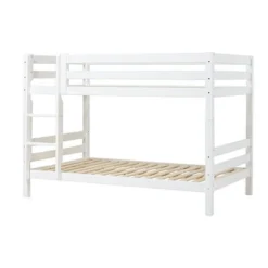 Hoppekids ECO Luxury Etagenbett 120x200cm Mit Rollrost Und Gerader Leiter Weiß