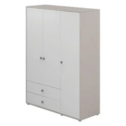 FLEXA Classic Kleiderschrank Mit 3 Türen U. 2 Schubladen Grau/Lack Weiß/blau -Kinder Haushaltswaren Geschäft h1dc5rlz0t2uyplbmiercqbcddjj