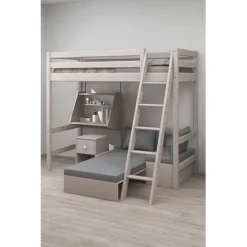 FLEXA Classic Casa Hochbett Mit Schrägleiter Grau Lasiert -Kinder Haushaltswaren Geschäft h23d2s6z23s7sxnfsxvtdgwplj3c