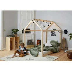 FLEXA Cottage Bett Holzhaus 90x200cm Natur -Kinder Haushaltswaren Geschäft h5fjpp9urq3t45oodgg2kmcq92cg