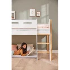 FLEXA Nor Halbhohes Bett Mit Senk. Leiter Und Rutsche Weiß/eiche -Kinder Haushaltswaren Geschäft hcg2xn9qs5l7a22nu9crb4nsik60