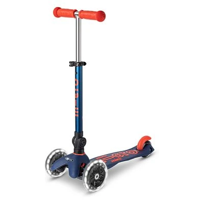 Micro Scooter Mini Micro Deluxe Foldable LED Navy Blue 1 Micro Scooter Mini Micro Deluxe Foldable LED Navy Blue