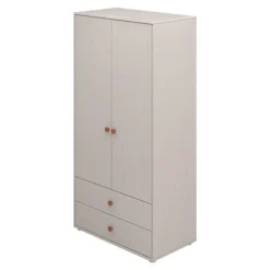 FLEXA Classic Kleiderschrank Mit 2 Türen U. 2 Schubladen Grau/rosa -Kinder Haushaltswaren Geschäft hhg5s8f6i1rs25vmfinrvf0m9o03