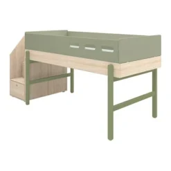 FLEXA Popsicle Halbhohes Bett Mit Treppe Kiwi