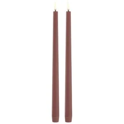 UYUNI LED Stabkerze Slim (2 Stück) Smooth 2,3x32 Cm Terracotta