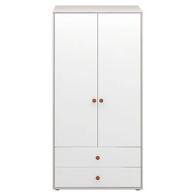 FLEXA Classic Kleiderschrank Mit 2 Türen U. 2 Schubladen Grau/Lack Weiß/rosa 2 FLEXA Classic Kleiderschrank Mit 2 Türen U. 2 Schubladen Grau/Lack Weiß/rosa – Bild 2