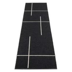 Pappelina Teppich Fred Black Vanilla 70 X 270 Cm FRX727