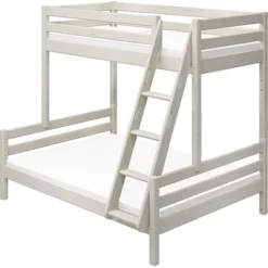 FLEXA Classic Kombietagenbett Mit Schrägleiter Mattweiß