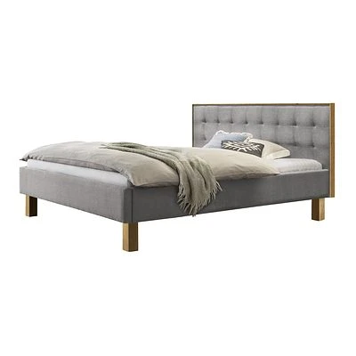 Hasena Noah Polsterbett 180x200cm Fußhöhe: 25cm Eiche Hell Geölt/Pepe Grau 2 Hasena Noah Polsterbett 180x200cm Fußhöhe: 25cm Eiche Hell Geölt/Pepe Grau – Bild 2