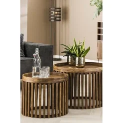 Rubjerg Design Couchtisch Set Tweak Ø65cm/Ø50cm Mangoholz Massiv Sandfarben -Kinder Haushaltswaren Geschäft iocanqbi75fkpu510ug8zrjqjino