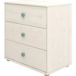 FLEXA Classic Kommode Mit 3 Schubladen Mattweiß/blau -Kinder Haushaltswaren Geschäft irbt5ocu0tqw9uvftobw1eiqpzb9