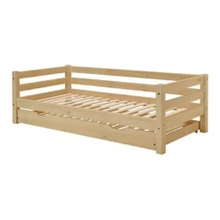 Infanskids Einzelbett Mit Gästebett Natur Lackiert 90 X 200