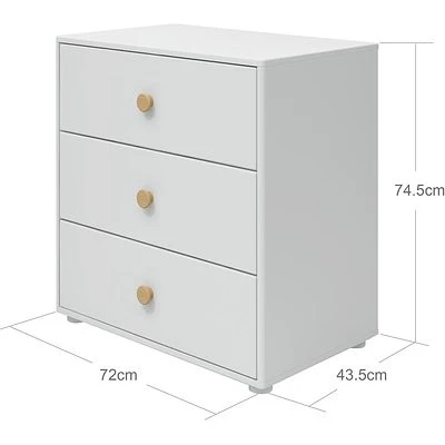 FLEXA Roomie Kommode Mit 3 Schubladen Weiß/eiche 4 FLEXA Roomie Kommode Mit 3 Schubladen Weiß/eiche – Bild 4