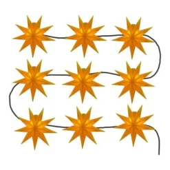 DecoTrend Sterntaler Fenstersternenkette Ø11,5cm 9 Sterne Trafo In- Und Outdoor Gelb