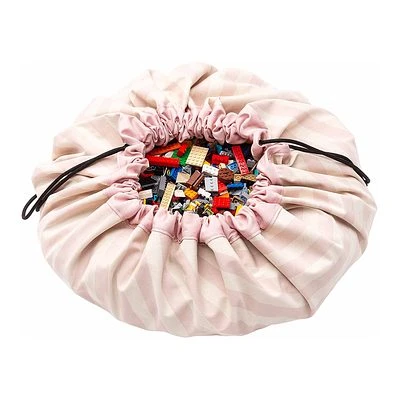 Play&Go Prints 2 In 1 Spielzeugsack Stripes Pink 2 Play&Go Prints 2 In 1 Spielzeugsack Stripes Pink – Bild 2