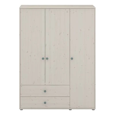 FLEXA Classic Kleiderschrank Mit 3 Türen U. 2 Schubladen Mattweiß/blau 2 FLEXA Classic Kleiderschrank Mit 3 Türen U. 2 Schubladen Mattweiß/blau – Bild 2