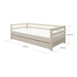 FLEXA Classic Bett 90x200cm Mit Ausziehbett Mattweiß -Kinder Haushaltswaren Geschäft j5tnm72mm8xjiv1ie1m4w9l5d589
