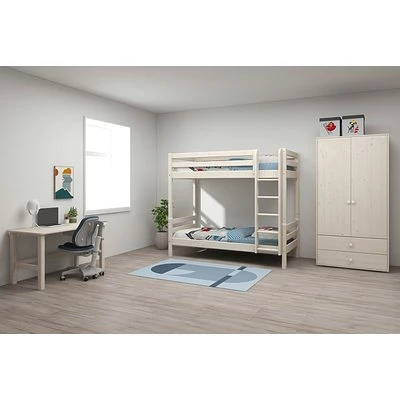 FLEXA Classic Hohes Etagenbett Mit Senkrechter Leiter Mattweiß 5 FLEXA Classic Hohes Etagenbett Mit Senkrechter Leiter Mattweiß – Bild 5