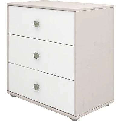 FLEXA Classic Kommode Mit 3 Schubladen Grau/Lack Weiß/grün 3 FLEXA Classic Kommode Mit 3 Schubladen Grau/Lack Weiß/grün – Bild 3