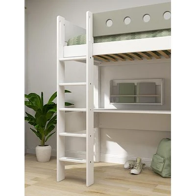FLEXA White Hochbett Mit Schreibtisch 90x200 Cm Mit Senkrechter Leiter Weiß/grün 5 FLEXA White Hochbett Mit Schreibtisch 90x200 Cm Mit Senkrechter Leiter Weiß/grün – Bild 5