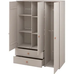 FLEXA Classic Kleiderschrank Mit 3 Türen U. 2 Schubladen Grau/rosa -Kinder Haushaltswaren Geschäft juop5tm6kq4skj6pabtndsu85d9s