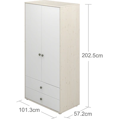 FLEXA Classic Kleiderschrank Mit 2 Türen U. 2 Schubladen Mattweiß/Lack Weiß/grün 4 FLEXA Classic Kleiderschrank Mit 2 Türen U. 2 Schubladen Mattweiß/Lack Weiß/grün – Bild 4
