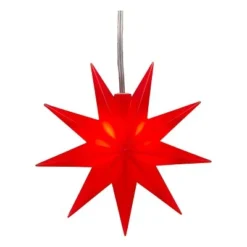 DecoTrend Sterntaler Fensterstern 9 Zacker Ø11,5cm Batterie Indoor Rot