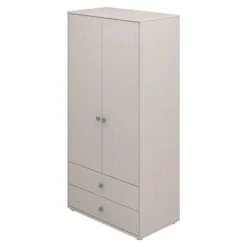 FLEXA Classic Kleiderschrank Mit 2 Türen U. 2 Schubladen Grau/blau -Kinder Haushaltswaren Geschäft kc3k9ij52th5t24rwh1rbnjp04ip