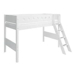 FLEXA White Mittelhohes Bett Mit Schrägleiter Weiß -Kinder Haushaltswaren Geschäft kdq5qtu5h6t420p57v0lti6cqxbb