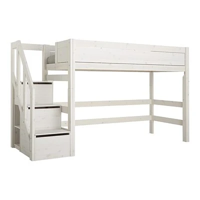 Lifetime Hangout Hochbett 152cm Mit Rollboden Und Treppe Whitewash 2 Lifetime Hangout Hochbett 152cm Mit Rollboden Und Treppe Whitewash – Bild 2
