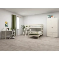 FLEXA Classic Mittelhohes Kombietagenbett Mit Schrägleiter Mattweiß -Kinder Haushaltswaren Geschäft l06mf75725by4lnztjhn4br02nvs