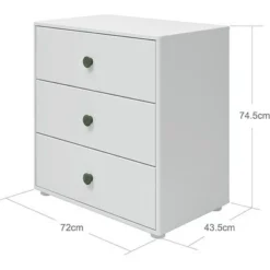 FLEXA Roomie Kommode Mit 3 Schubladen Weiß/dunkelgrün -Kinder Haushaltswaren Geschäft ly8bmqnjjbccvpn52vffy91khm2x