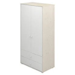 FLEXA Classic Kleiderschrank Mit 2 Türen U. 2 Schubladen Mattweiß/Lack Weiß -Kinder Haushaltswaren Geschäft lyld1kcndia96aive68jpu9sw2wk