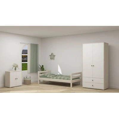 FLEXA Classic Kleiderschrank Mit 2 Türen U. 2 Schubladen Mattweiß/Lack Weiß/grün 5 FLEXA Classic Kleiderschrank Mit 2 Türen U. 2 Schubladen Mattweiß/Lack Weiß/grün – Bild 5