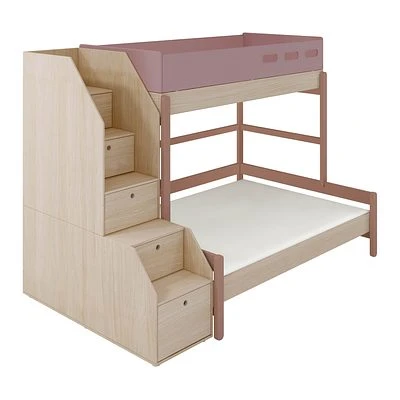 FLEXA Popsicle Familienbett Mit Treppe Cherry 3 FLEXA Popsicle Familienbett Mit Treppe Cherry – Bild 3